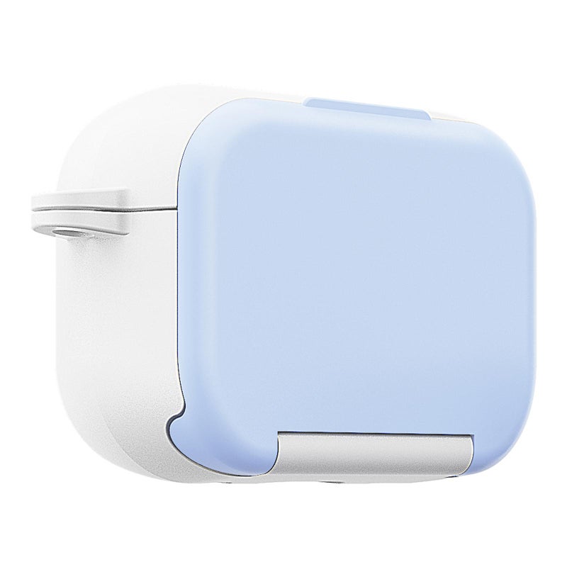 For AirPods Pro 3 Mirror Stand Silicone Earphones Protective Case(Blue)