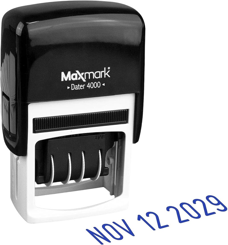 ماكس مارك MaxMark Dater 4000، ختم تاريخ يعمل بنفسه – لون أزرق - Image 1