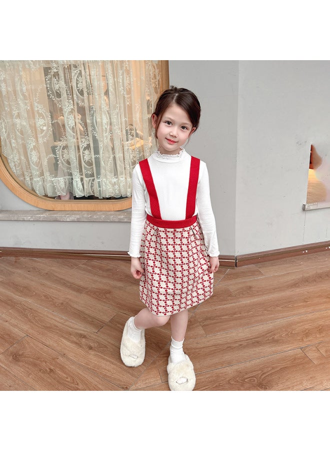 Customizable Autumn Girls' Layering Shirt Korean Style Double Lace Solid Color T-shirt Spring/fall Girls' Long-sleeve Layering Shirt