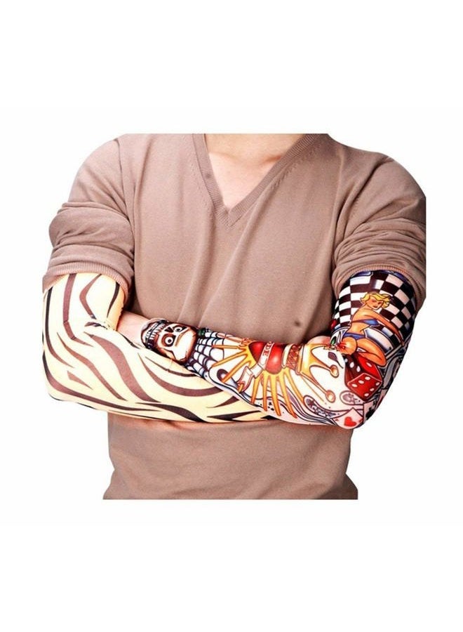 Pinkiou Temporary Tattoo Arm Sleeves for Men/Women, Fake Tattoo Sleeves Outdoor Sun Protective Cover Body Art Fake Arm Accessories 6 pcs Tattoo Sleeves (L) - Image 5