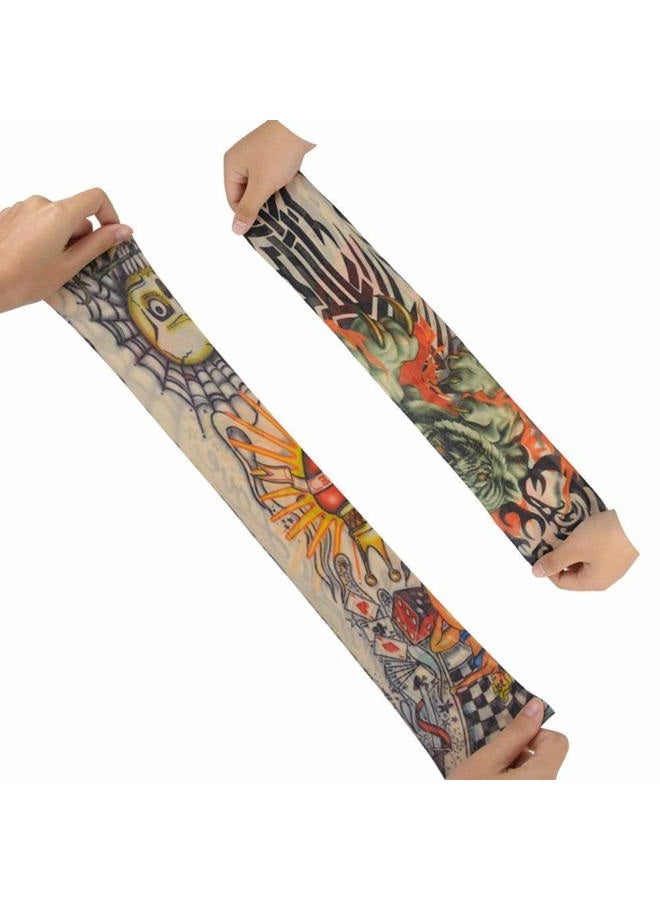 Pinkiou Temporary Tattoo Arm Sleeves for Men/Women, Fake Tattoo Sleeves Outdoor Sun Protective Cover Body Art Fake Arm Accessories 6 pcs Tattoo Sleeves (L) - Image 4