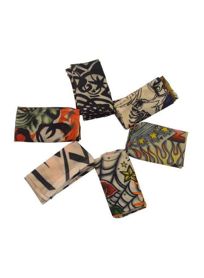 Pinkiou Temporary Tattoo Arm Sleeves for Men/Women, Fake Tattoo Sleeves Outdoor Sun Protective Cover Body Art Fake Arm Accessories 6 pcs Tattoo Sleeves (L) - Image 2