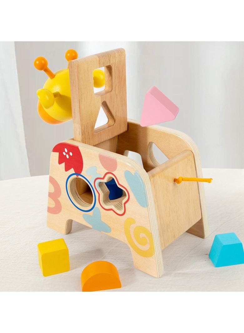 general Shape Color Matching Intelligence Box - Giraffe Design Large Particle Toy Non-Toxic Educational Puzzle for Toddler Cognitive Development - Image 3