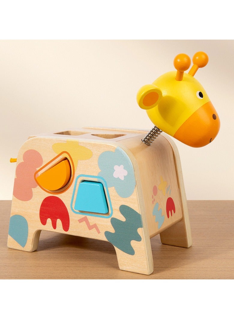 general Shape Color Matching Intelligence Box - Giraffe Design Large Particle Toy Non-Toxic Educational Puzzle for Toddler Cognitive Development - Image 4