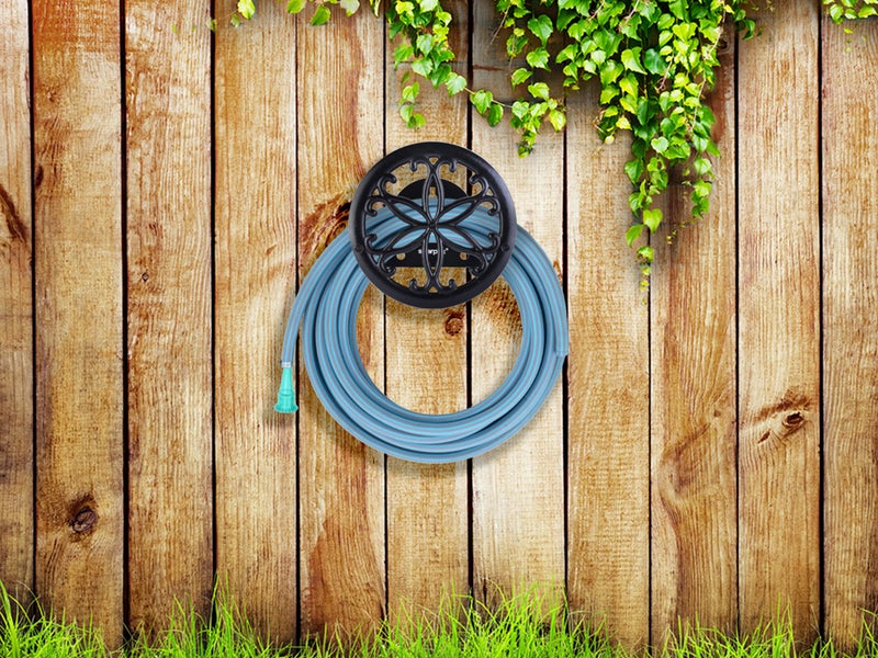Sharpex DIY Hose Hanger for Garden Pipe - Ornamental Garden Pipe Holder Wall Mounted for Garden, Hotel, Backyard and Outdoor - Heavy Duty Metal Portable Irrigation Hose Pipe Holder Only (Black 3) - Image 5