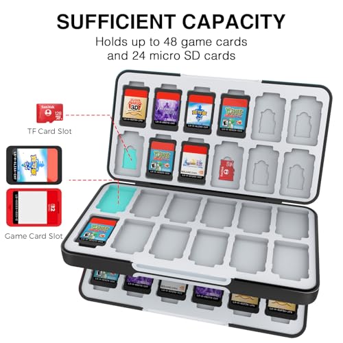 HEIYING Game Card Case for Nintendo Switch 2 / Switch OLED,Customized Pattern Portable Travel Carry Case with 48 Game Card Slots and 24 Micro SD Cards Slots - Image 2