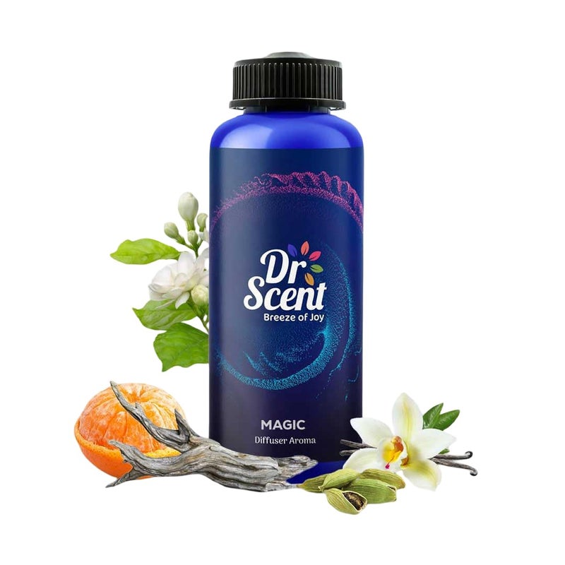 Dr Scent Diffuser Aroma Oil Magic (1000ml) - Mandarin Orange, White Woods, Flroal, Jasmine, Cardamon, Vanilla and Musk Fragrance | Made in UK | Perfect for Offices, Homes, Shops, Hotel Rooms - Image 1