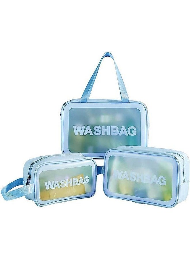 SINGTHITA Women Zipper Makeup Beauty Bags Transparent Make Up Organizer Storage Bath Toiletry Wash Bag Travel Waterproof Cosmetic Bag, PU PVC Cosmetic Makeup Pouch for Women - Image 3