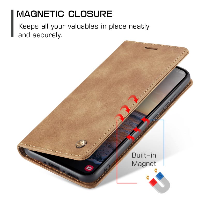 QLTYPRI Wallet Case for Samsung Galaxy A15 4G/5G, Vintage PU Leather Folio Case with Card Slots Kickstand Magnetic Closure Shockproof Flip Phone Cover for Samsung Galaxy A15 4G/5G - Retro Brown - Image 3