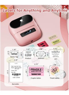 phomemo M220 Label Maker, 75mm Barcode Label Printer, Portable Sticker Maker Machine for Barcode, Name, Address, Mailing, Small Business, Compatible with Phone/PC, Support Arabic and English (Pink)  - Image 3