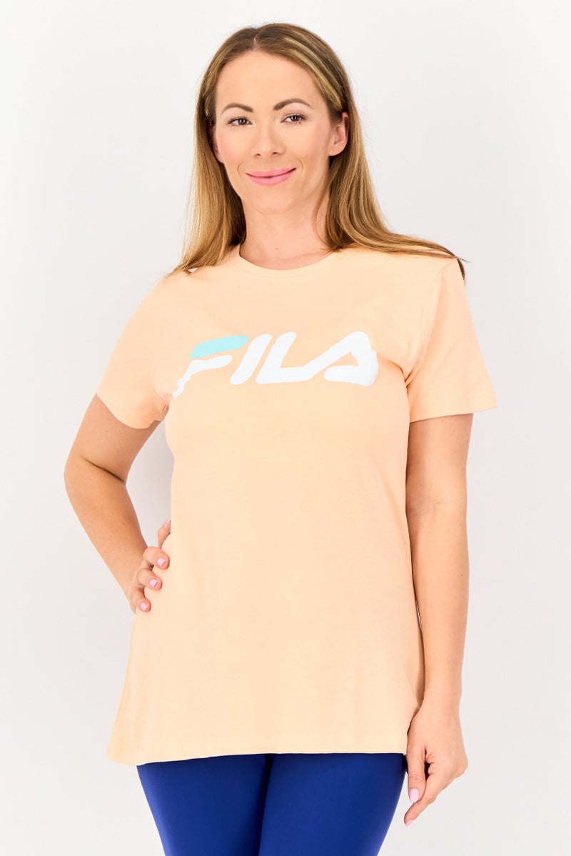 FILA Women Sportswear Fit Short Sleeve Outdoor T-Shirt, Peach - Image 1