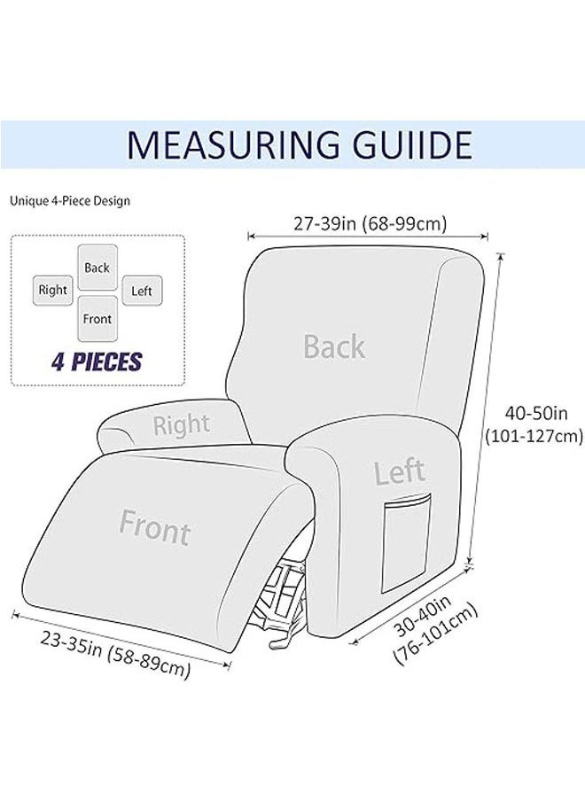 OCTOBER - 4-piece chaise longue set Stretch Sofa Slide Deck Cover 1-seater sofa protector Soft furniture protector with elastic cover Jacquard pattern (grey) - Image 1