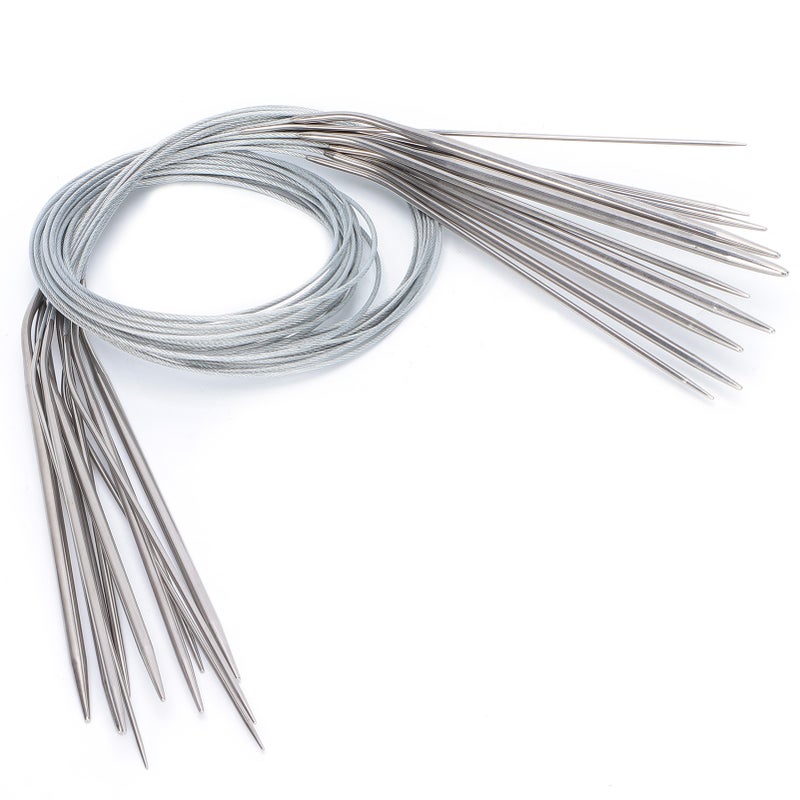 Circular Knitting Needles: Stainless Steel, Smooth Surface, Durable - No Rough Edges, Non-slip, Beginner-friendly Round Knitting Needles for Home Sewing Projects, Beginners & Fabric Enthusiasts - Image 4