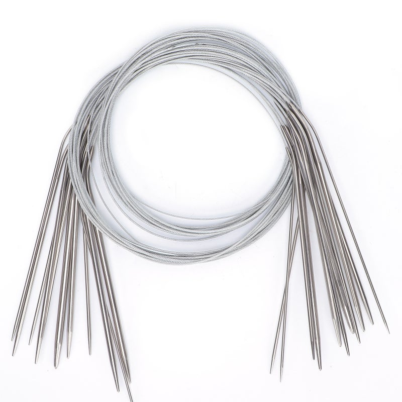 Circular Knitting Needles: Stainless Steel, Smooth Surface, Durable - No Rough Edges, Non-slip, Beginner-friendly Round Knitting Needles for Home Sewing Projects, Beginners & Fabric Enthusiasts - Image 3