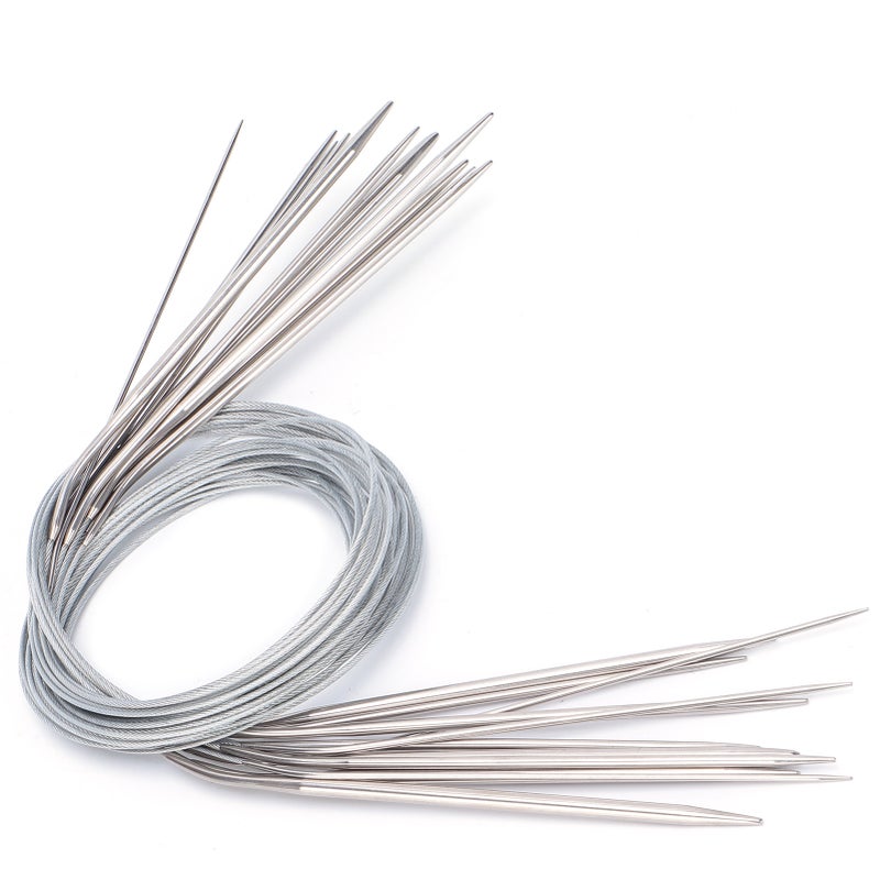 Circular Knitting Needles: Stainless Steel, Smooth Surface, Durable - No Rough Edges, Non-slip, Beginner-friendly Round Knitting Needles for Home Sewing Projects, Beginners & Fabric Enthusiasts - Image 1