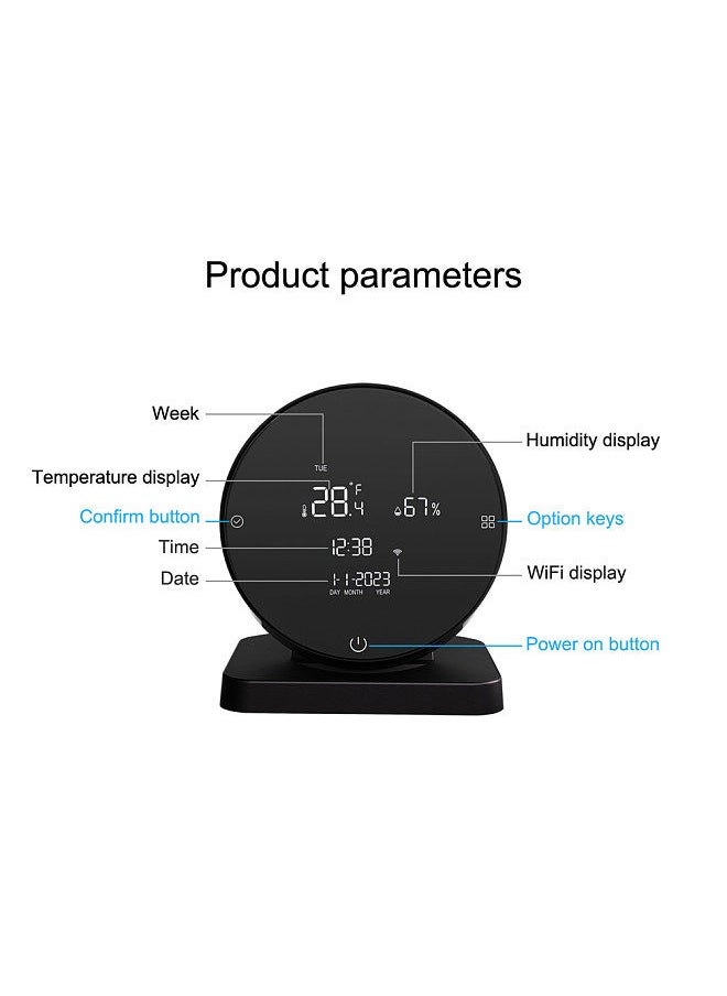 Generic Tuya WIFI USB Rechargeable Temperature and Humidity Detector Household Office Baby's Room Hygrothermograph LCD Display IR Remote Controller Temperature and Humidity Meter  - Image 5