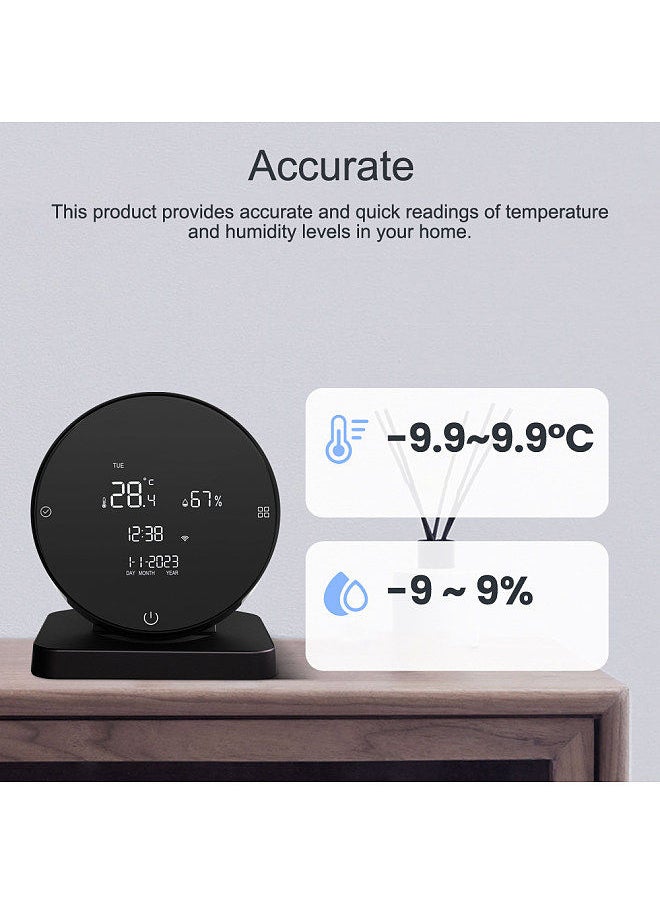 Generic Tuya WIFI USB Rechargeable Temperature and Humidity Detector Household Office Baby's Room Hygrothermograph LCD Display IR Remote Controller Temperature and Humidity Meter  - Image 4