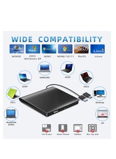 ماركة غير محددة محرك اقراص دي في دي خارجي USB 3.0 نوع C محمول CD +/-RW مشغل دي في دي لموقد اعادة كتابة روم متوافق مع اللابتوب والكمبيوتر المكتبي وويندوز وماك بوك ولينكس...  - Image 5