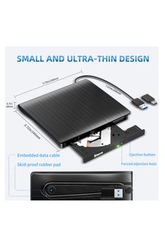 ماركة غير محددة محرك اقراص دي في دي خارجي USB 3.0 نوع C محمول CD +/-RW مشغل دي في دي لموقد اعادة كتابة روم متوافق مع اللابتوب والكمبيوتر المكتبي وويندوز وماك بوك ولينكس...  - Image 3
