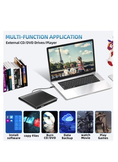 ماركة غير محددة محرك اقراص دي في دي خارجي USB 3.0 نوع C محمول CD +/-RW مشغل دي في دي لموقد اعادة كتابة روم متوافق مع اللابتوب والكمبيوتر المكتبي وويندوز وماك بوك ولينكس...  - Image 4