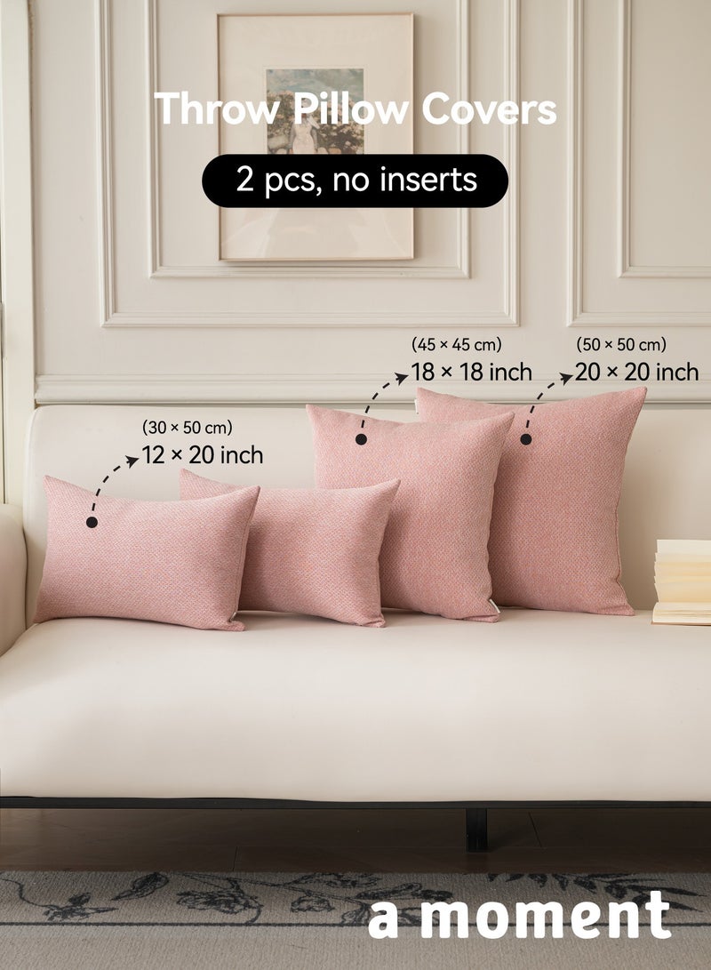 لحظة غطاء وسادة 30 × 50 سم وردي مزين بملمس زخرفي وسادة قذفية عصرية غطاء وسادة بيت ريفي حديث غطاء وسادة صلب مجموعة من 2 قطعة للديكور المنزلي الأريكة غرفة النوم - Image 5