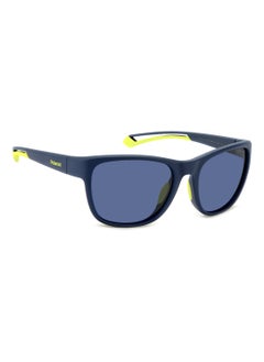 Polaroid Unisex Polarized Rectangular Shape  Sunglasses PLD 7051/S BLUE 47 - Lens Size: 46.8 Mm - Mtt Blue M  - Image 2