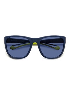 Polaroid Unisex Polarized Rectangular Shape  Sunglasses PLD 7051/S BLUE 47 - Lens Size: 46.8 Mm - Mtt Blue M  - Image 4
