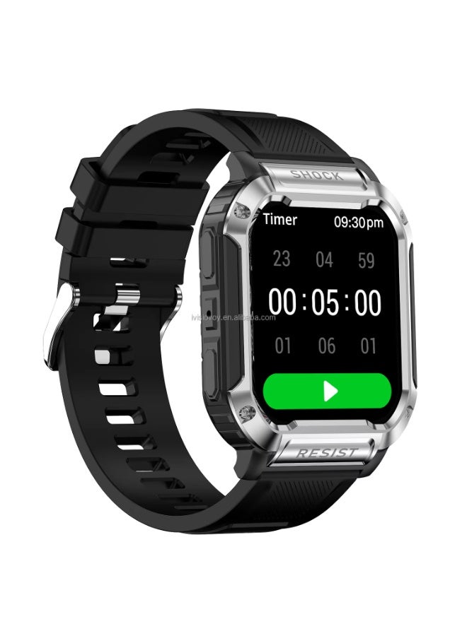 BlueFire NK36 Smart Watch 2025/2024 Edition – 1.83” HD Touchscreen Fitness Tracker with Bluetooth Calling, IP67 Waterproof Sports Watch for Men & Women, Heart Rate & Sleep Monitor, Multi-Sport Modes, 4-Day Battery, 300mAh Magnetic Charging, Smart Notifications, Compatible with Android & iOS – Alloy Body, Soft Silicone Strap - Image 1