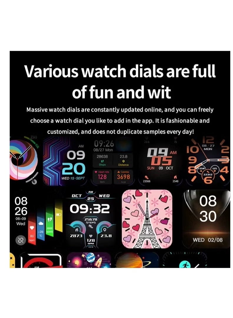 BlueFire NK36 Smart Watch 2025/2024 Edition – 1.83” HD Touchscreen Fitness Tracker with Bluetooth Calling, IP67 Waterproof Sports Watch for Men & Women, Heart Rate & Sleep Monitor, Multi-Sport Modes, 4-Day Battery, 300mAh Magnetic Charging, Smart Notifications, Compatible with Android & iOS – Alloy Body, Soft Silicone Strap - Image 4