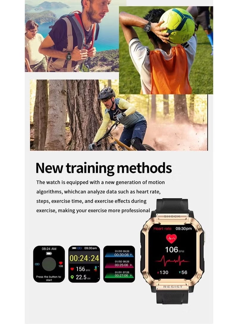 BlueFire NK36 Smart Watch 2025/2024 Edition – 1.83” HD Touchscreen Fitness Tracker with Bluetooth Calling, IP67 Waterproof Sports Watch for Men & Women, Heart Rate & Sleep Monitor, Multi-Sport Modes, 4-Day Battery, 300mAh Magnetic Charging, Smart Notifications, Compatible with Android & iOS – Alloy Body, Soft Silicone Strap - Image 5