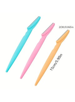ORiTi Eyebrow Razor Eyebrow Shaper Trimmer Shaver Facial Hair Razor Hair Shaving Grooming Trimmer Tools with Protective Cap For Women 3 pcs  - Image 3