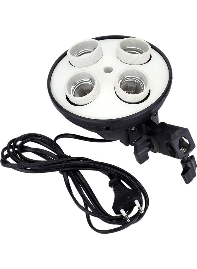NIBEMINENT 4 -In-1 Base Socket Light Lamp Bulb Holder Adapter Black/White  - Image 1