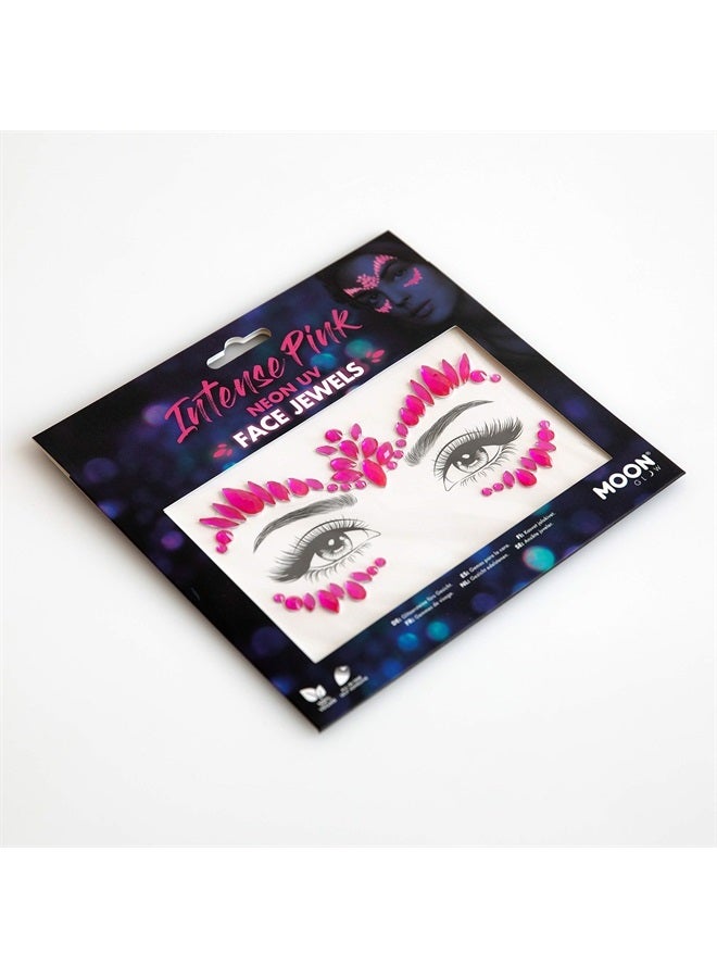 Moon Glow Neon UV Face Jewels by Moon Glow - Festival Face Body Gems, Crystal Make up Eye Glitter Stickers, Temporary Tattoo Jewels (Intense Pink) - Image 2