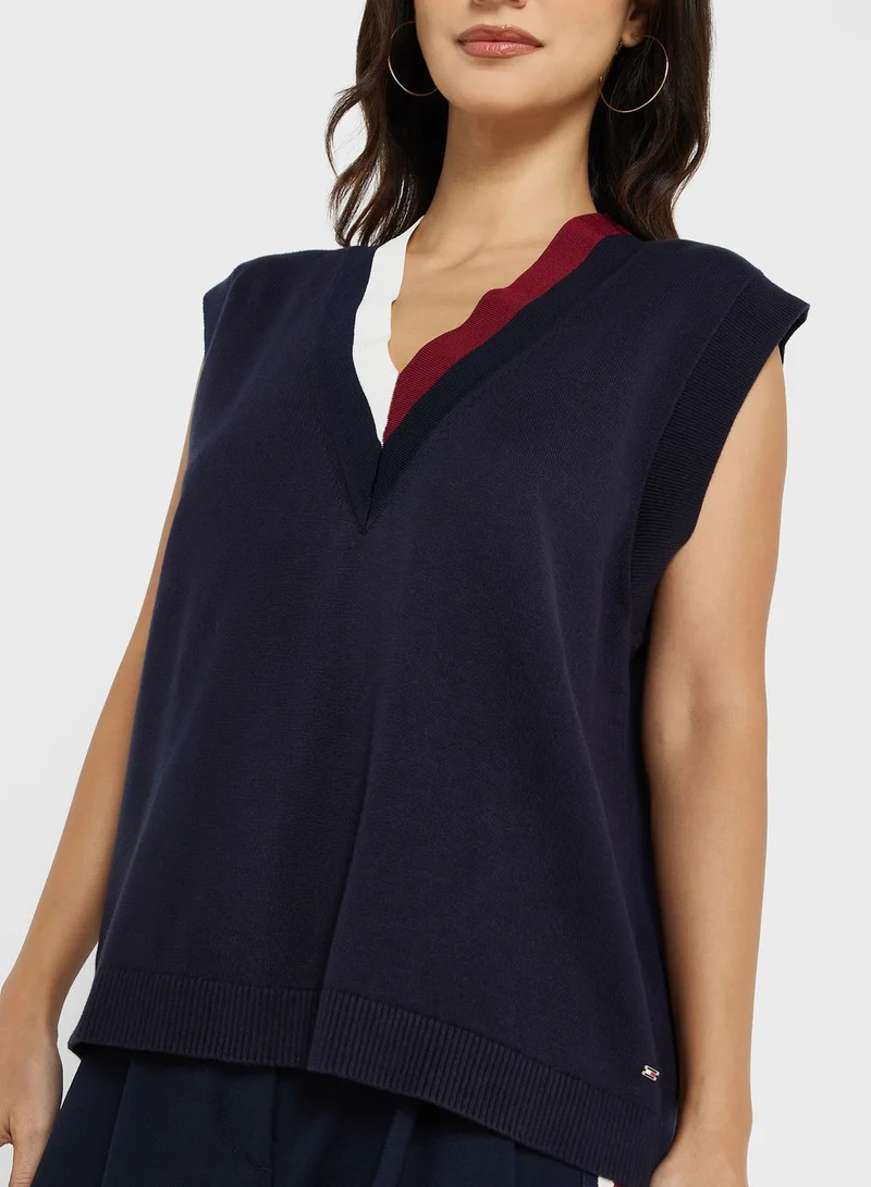 TOMMY HILFIGER V-Neck Knitted Sweater