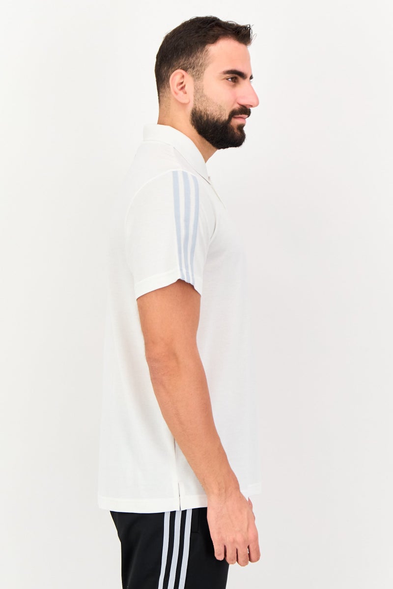 Adidas Men Sportswear Fit Short Sleeve Outdoor Polo Shirt, White - Image 4