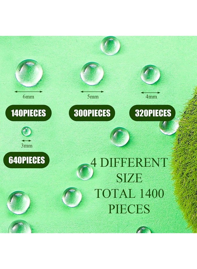Maitys 1400 Pieces Dewdrop Water Droplets Embellishments Dewdrop Simulation Round Waterdrop Resin Beads For Diy Scrapbooking Crafts Cell Phone Case Card Making(Clear)  - Image 3