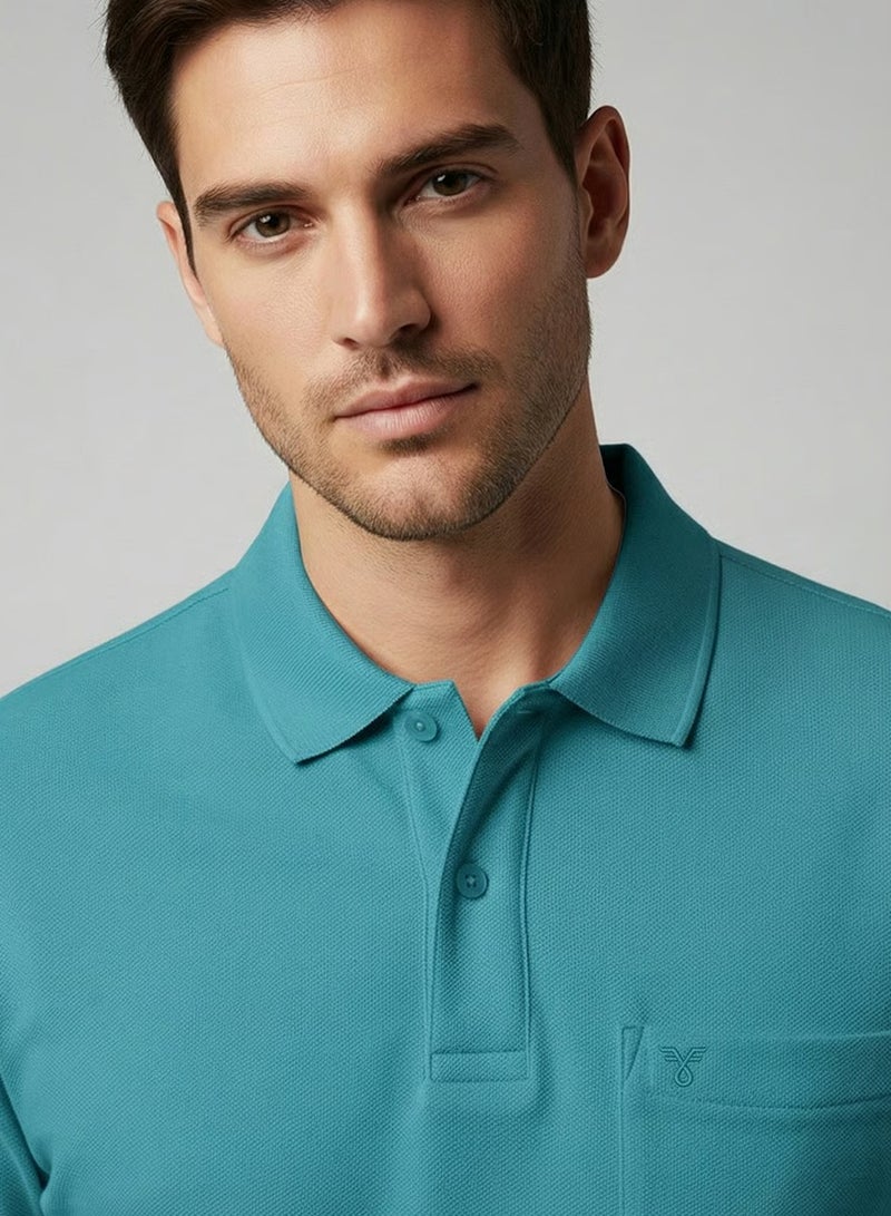 FERVORO Plain Pocket Polo Collar T-Shirt - Image 4