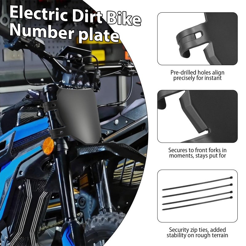 GLECTG Number Plate for Ebike â€“ Universal Downhill Electric Bike Plate for Q20, S1/S2/Y1/RX, X1S/X/X2, LBX, Sting MX3/MX4/MX5, XXX, Mantis, Dragster, Pro SS/SR/S, Soleil 01, RTR â€“ Black - Image 3