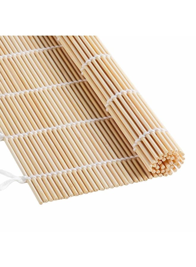FUNGYAND Bamboo Sushi Rolling Mat with 2 Pairs of Chopsticks Natural Bamboo 9.5"x9.5" 2 PCS Sushi Making Kit - Image 3