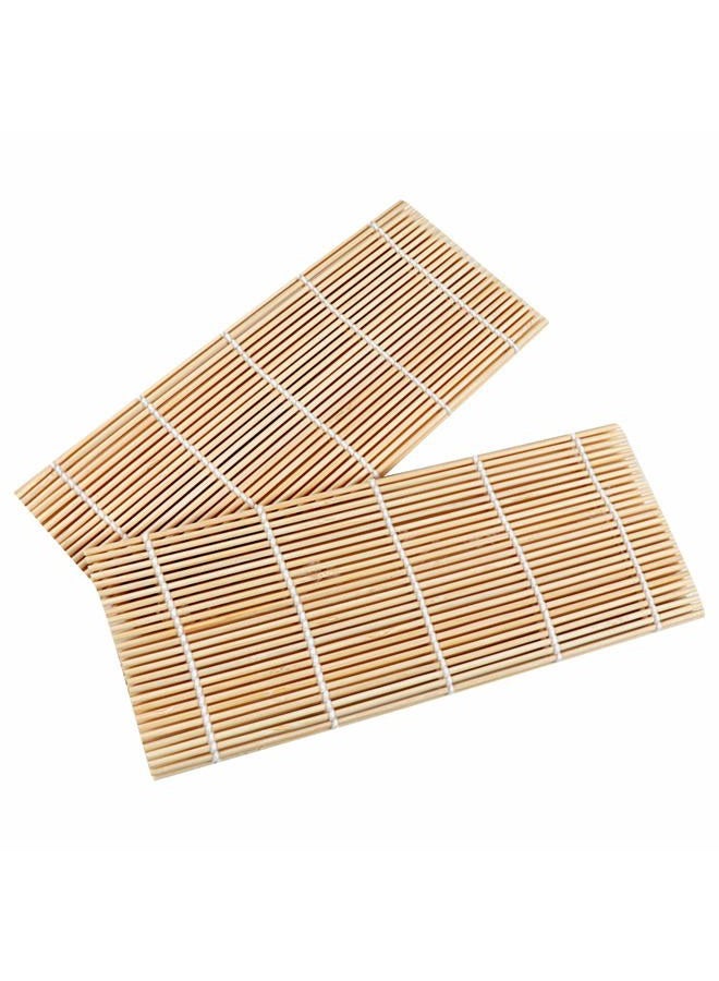 FUNGYAND Bamboo Sushi Rolling Mat with 2 Pairs of Chopsticks Natural Bamboo 9.5"x9.5" 2 PCS Sushi Making Kit - Image 5