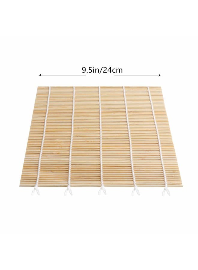 FUNGYAND Bamboo Sushi Rolling Mat with 2 Pairs of Chopsticks Natural Bamboo 9.5"x9.5" 2 PCS Sushi Making Kit - Image 2