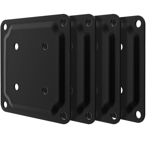 ForoGore 4" x 4" Wood Post Plate Connector, Powder-Coated Decking Post Base, Wood Fence Post Anchor Base, Deck Porch Railing Support Base(4 Pack) - Image 1