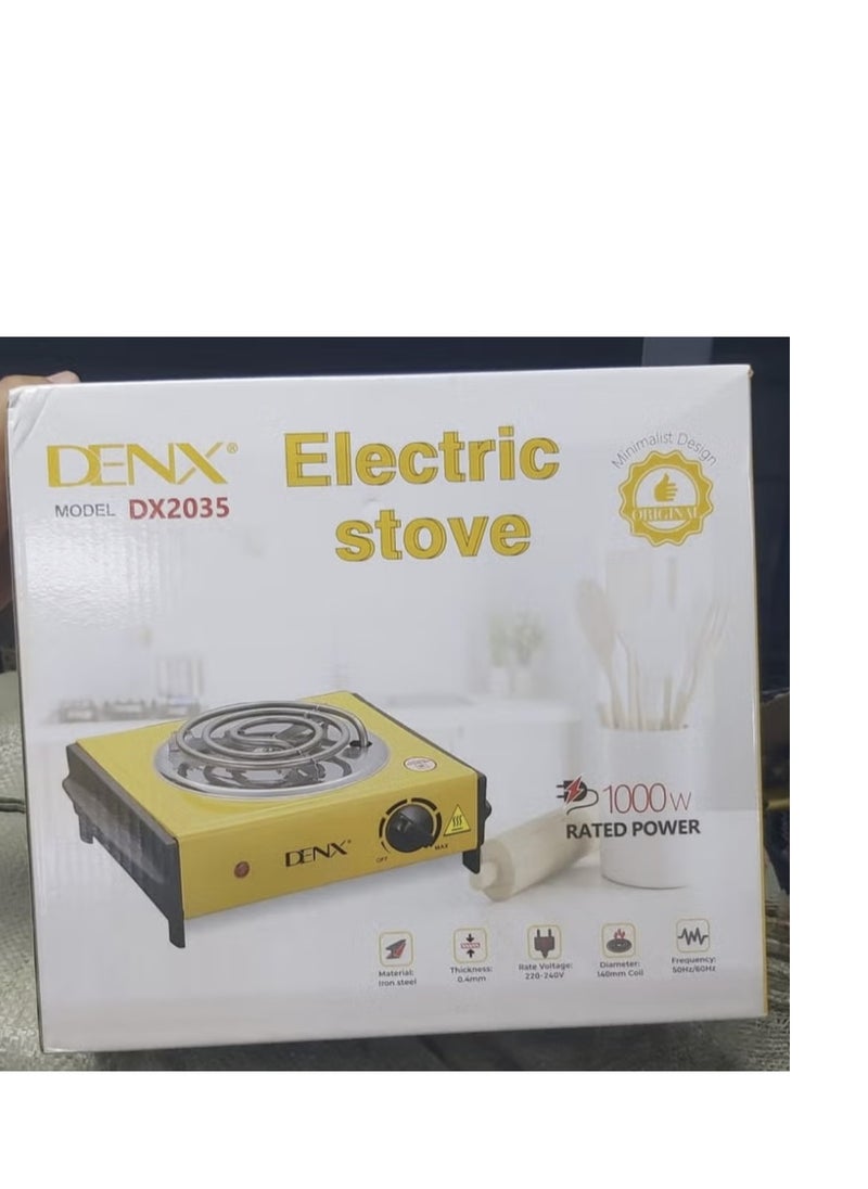 Denx Electric Spiral Heating Stove From Denex, 1000 Watts, Yellow/Black  - Image 3