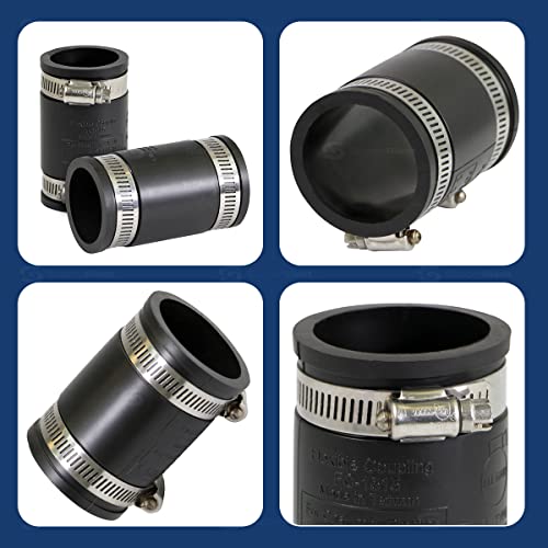 SUPPLYGIANT موصل PVC مرن 6I46 من Supply Giant مع مشابك من الفولاذ المقاوم للصدأ، قطر داخلي 1.9" لماسورة بقطر اسمي 1-1/2"، أسود - Image 4