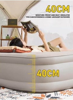 Ominii Double Height Air Mattress, Portable Inflatable Bed with Built-in Pump, One-Button Quick Automatic Inflation/Deflation, Ideal for Home or Outdoor Travel Camping  - Image 3