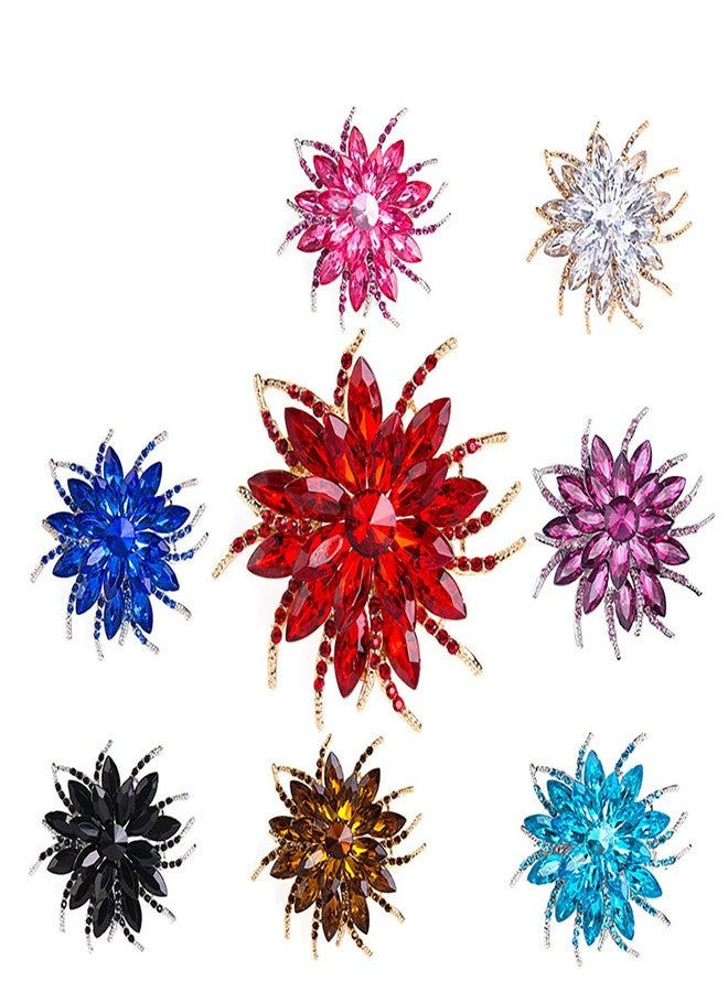 FUTIMELY Rhinestone Flower brooch Pin Large Crystal Flower brooch Lapel Pins Wedding Party Birthday Dance Banquet Dress Suit Ceremony Clothes Hat Bag Accessories Jewelry for Women Teen Girls (Yellow) - Image 4