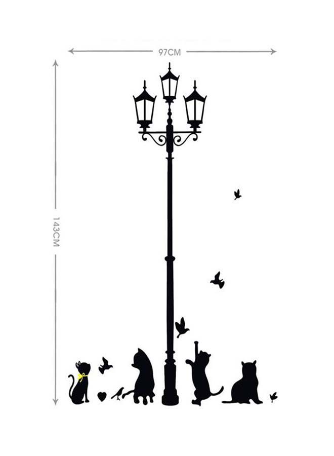 NIBEMINENT Lovely Cat Pattern Solid Cartoon Wall Sticker Black/White 70 x 50centimeter - Image 1