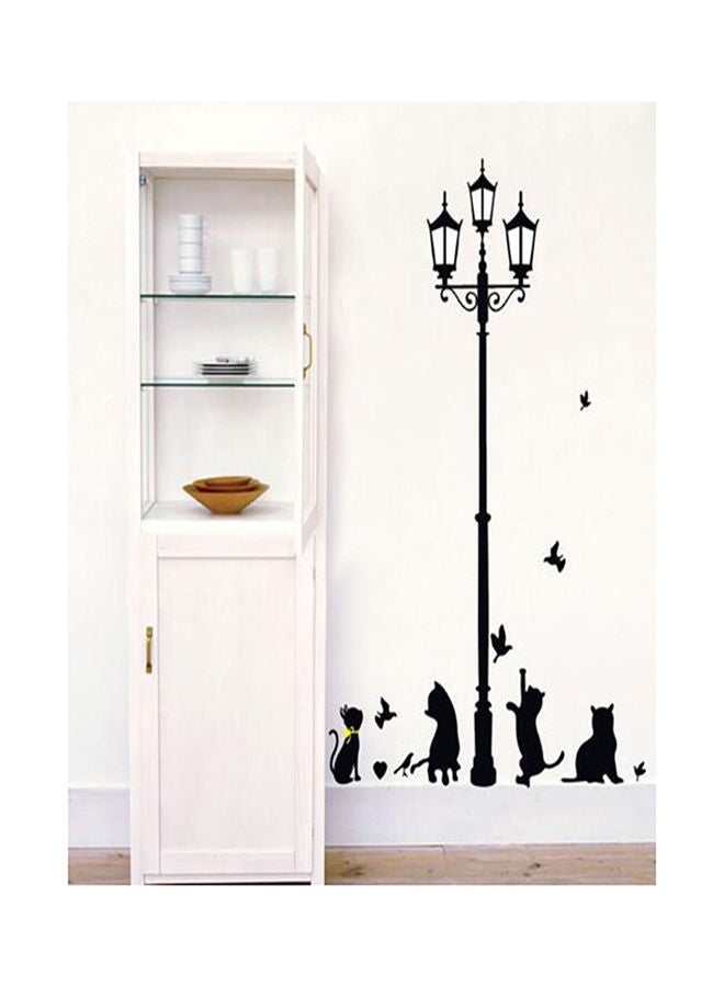 NIBEMINENT Lovely Cat Pattern Solid Cartoon Wall Sticker Black/White 70 x 50centimeter - Image 2