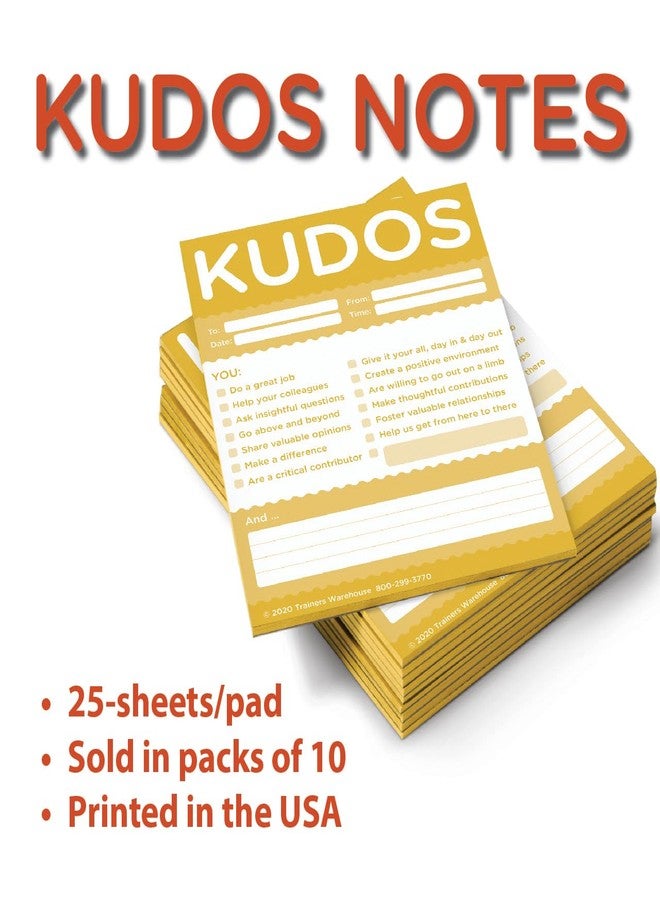 Trainers Warehouse Kudos for Colleagues - Set of 10 Note Pads (Blue) | Peer Recognize Large or Small Contributions, and Inspire Continued Efforts | Measures 4" x 5.5" - Image 5