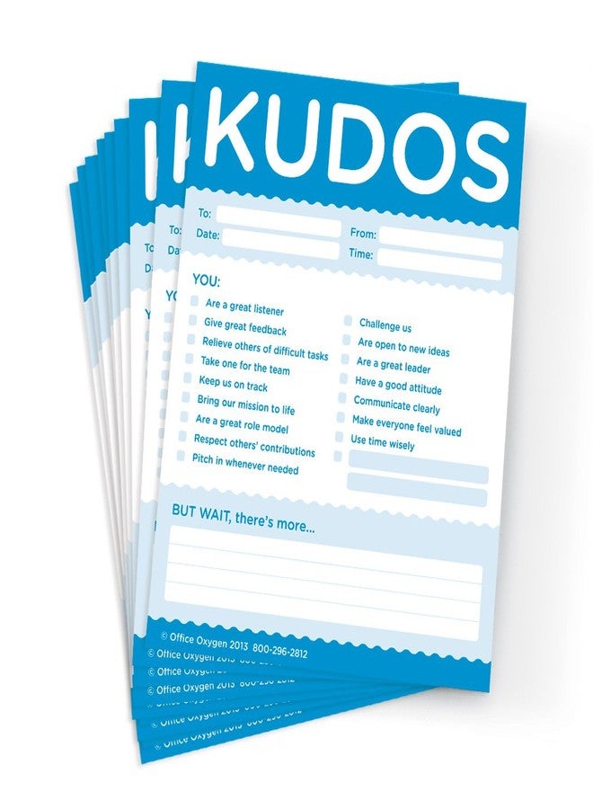 Trainers Warehouse Kudos for Colleagues - Set of 10 Note Pads (Blue) | Peer Recognize Large or Small Contributions, and Inspire Continued Efforts | Measures 4" x 5.5" - Image 1
